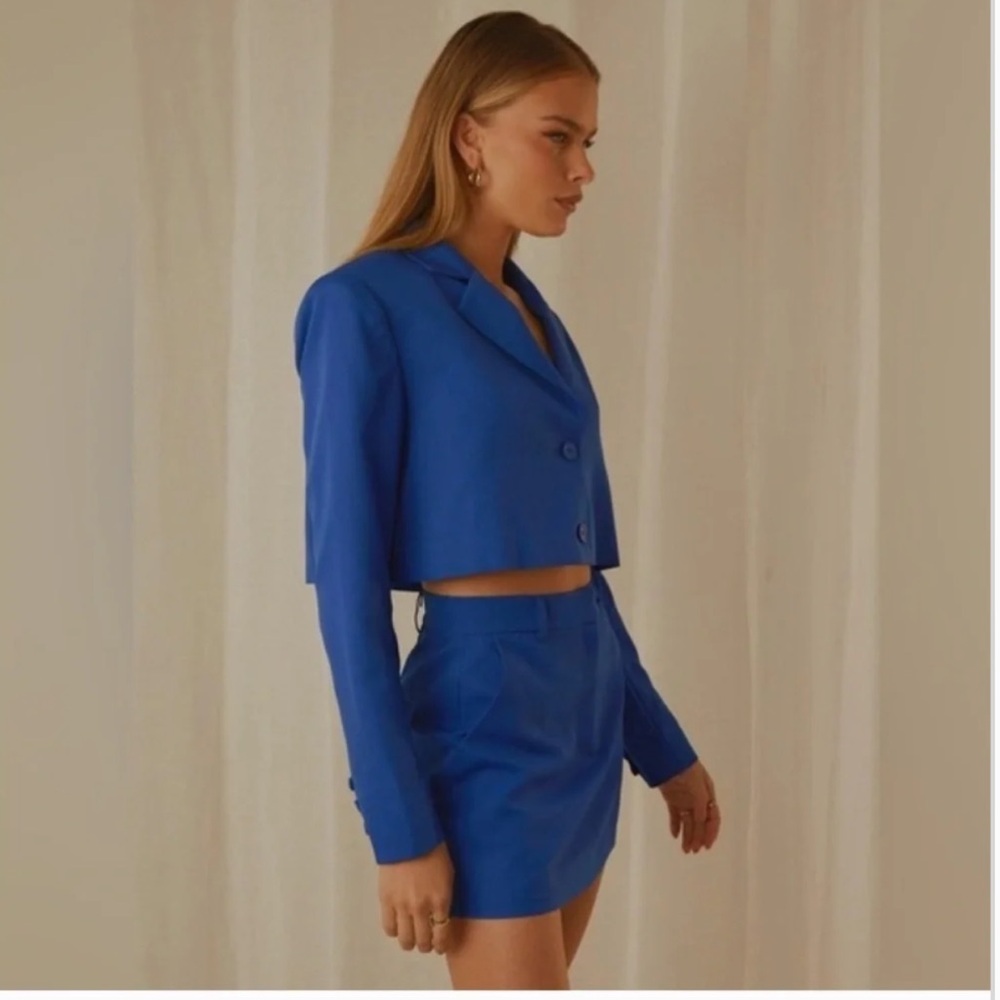 Peppermayo Cute cropped cobalt blue blazer NWT - Picture 6 of 7